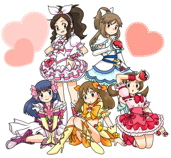 dawn, may, hilda, leaf, lyra, and 5 more (pokemon and 12 more) drawn by kurumi_(forte)