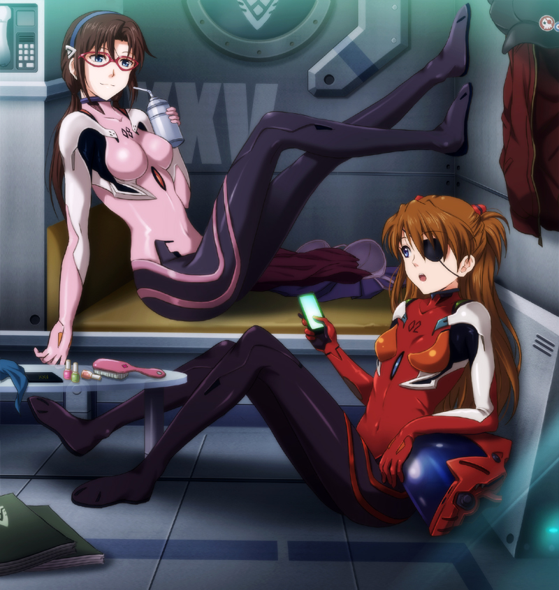 souryuu asuka langley and makinami mari illustrious (neon genesis evangelion and 2 more) drawn by shian_(my_lonly_life.)