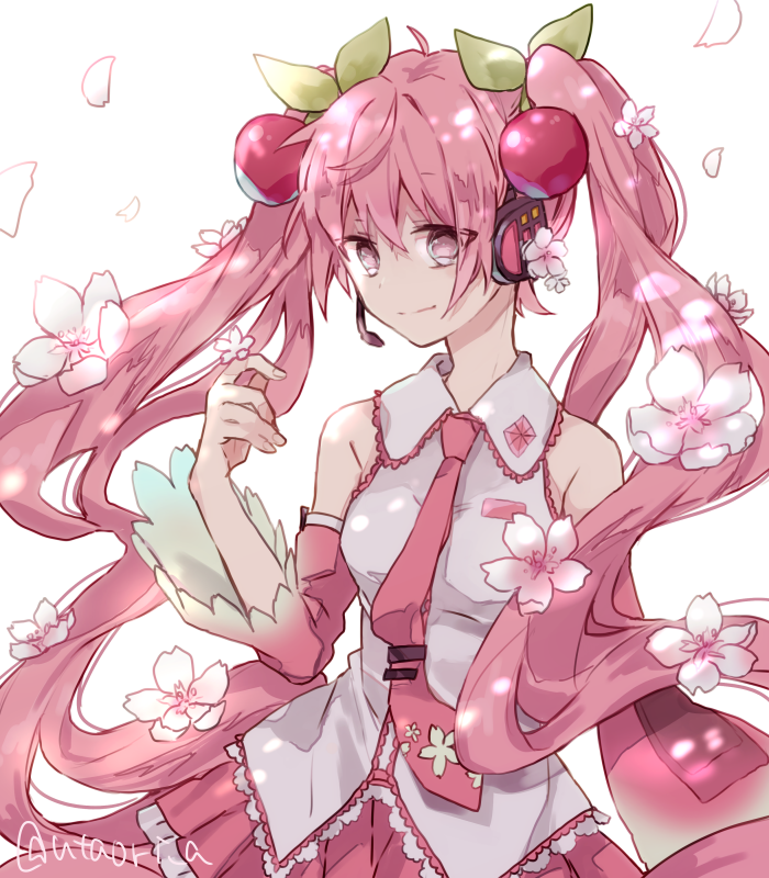 hatsune miku and sakura miku (vocaloid) drawn by utaori