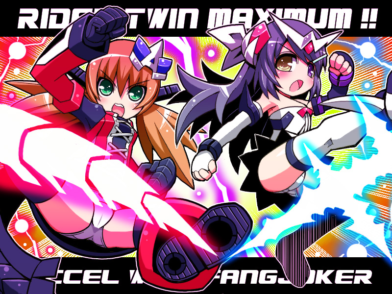 kamen rider double, philip, kamen rider accel, and terui ryuu (kamen rider and 1 more) drawn by yuuno