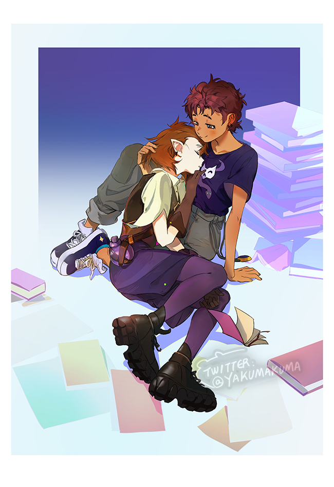 luz noceda and amity blight (the owl house) drawn by kuma20151225