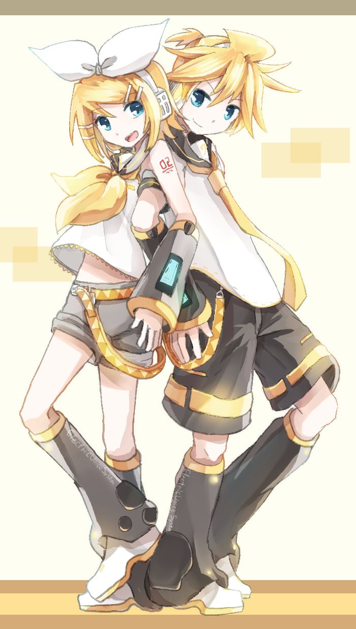 kagamine rin and kagamine len (vocaloid) drawn by wakolenrin