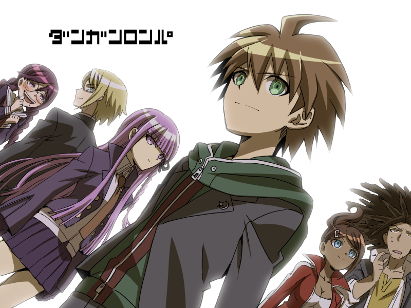 kirigiri kyoko, naegi makoto, fukawa toko, asahina aoi, togami byakuya, and 1 more (danganronpa and 1 more) drawn by kiriku_(nakuro)