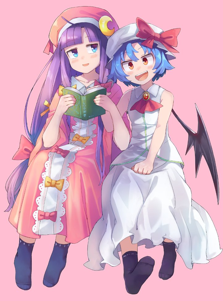 remilia scarlet and patchouli knowledge (touhou) drawn by anarogumaaa