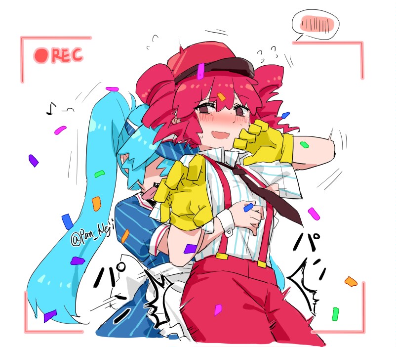 hatsune miku and kasane teto (vocaloid and 2 more) drawn by nejikyuu