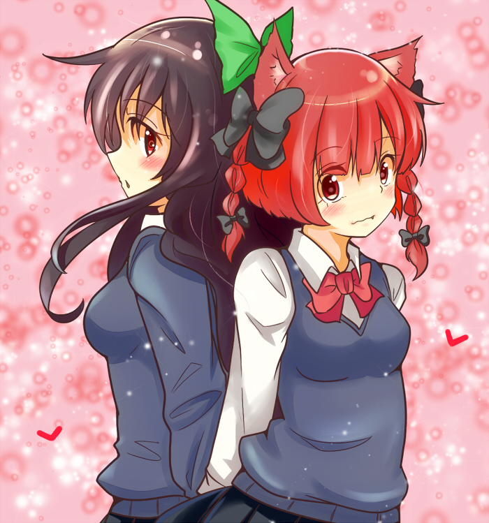 kaenbyou rin and reiuji utsuho (touhou) drawn by taka_(taka_wo_kukuru)