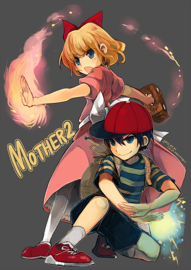 ness and paula (mother and 1 more) drawn by seiju_natsumegu