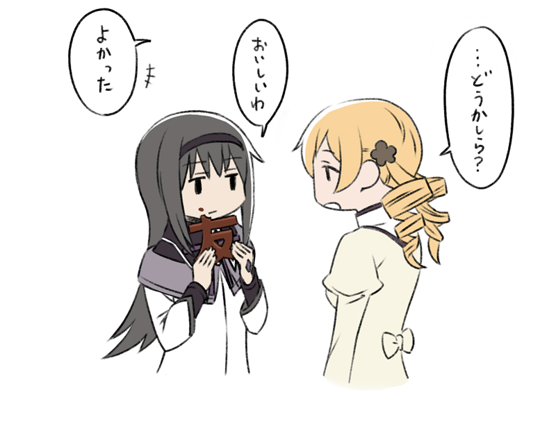 akemi homura and tomoe mami (mahou shoujo madoka magica and 1 more) drawn by oda_takayuki