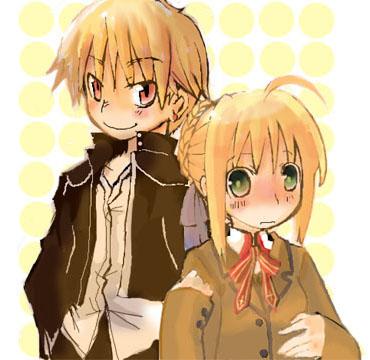 artoria pendragon, saber, and gilgamesh (fate and 1 more)