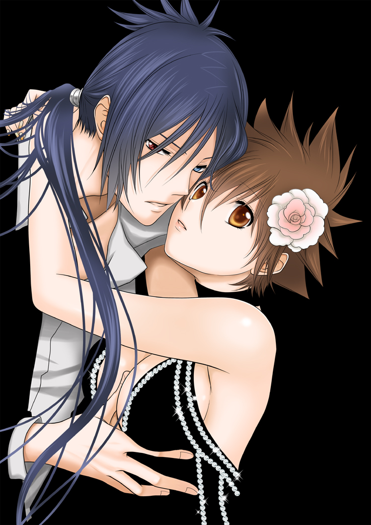 rokudou mukuro and sawada tsunako (katekyo hitman reborn!) drawn by galaxy_blue