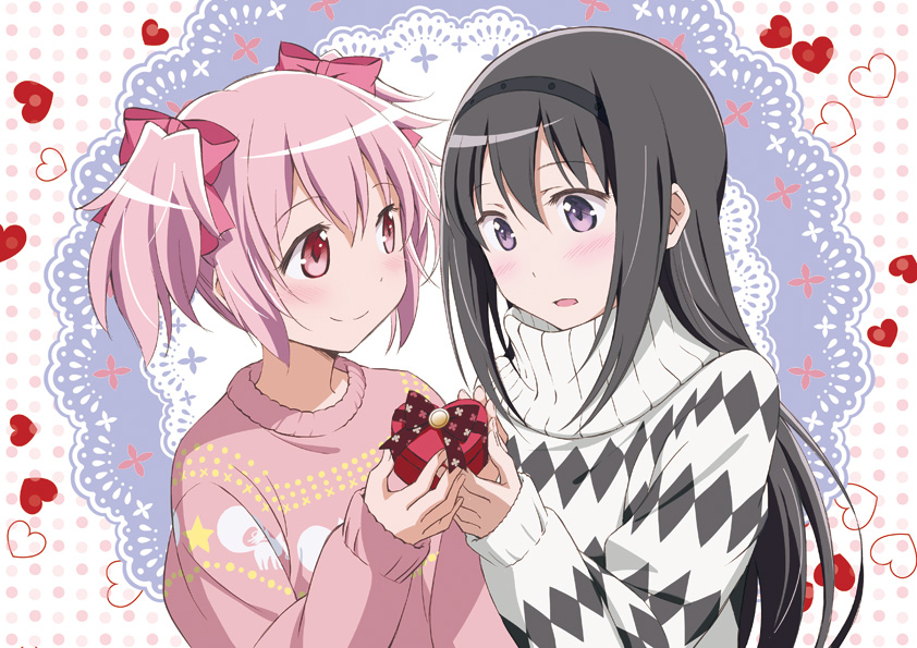 akemi homura and kaname madoka (mahou shoujo madoka magica) drawn by ayukko_(forest_village)