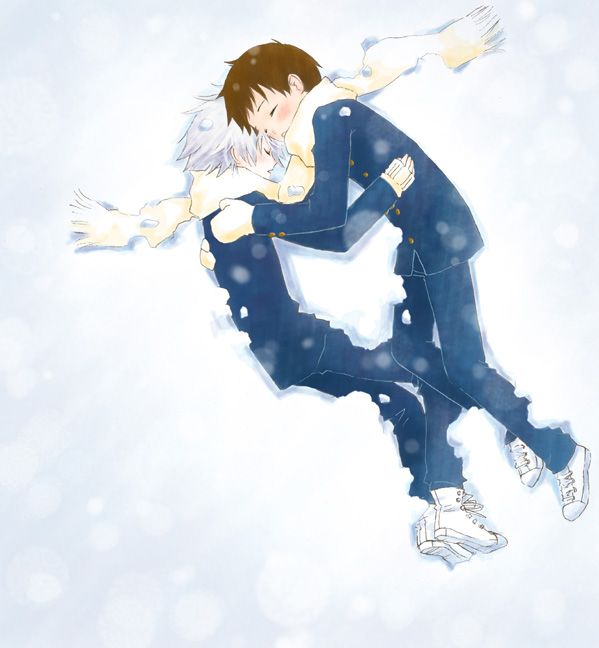 ikari shinji and nagisa kaworu (neon genesis evangelion) drawn by yoshimiko