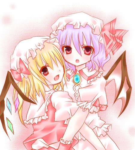 remilia scarlet and flandre scarlet (touhou) drawn by tayashigu_(suisyounohosizora)