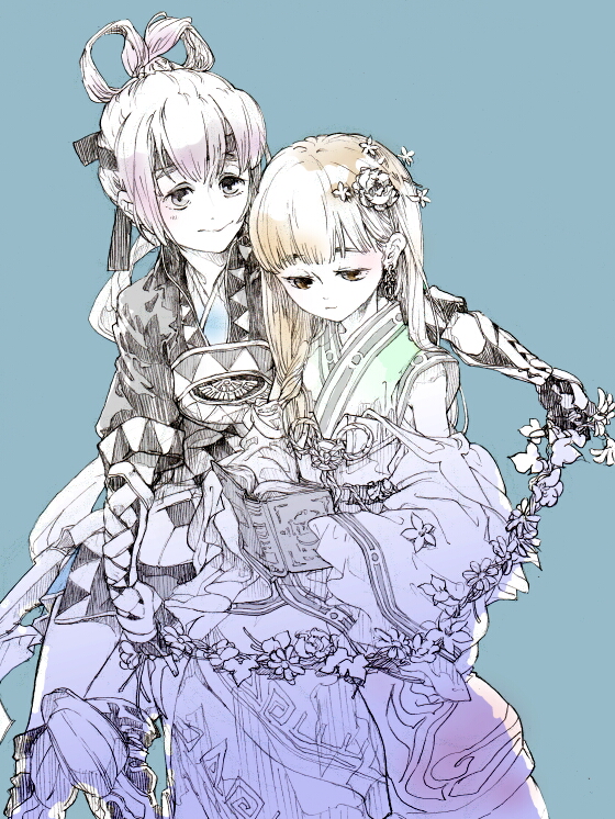 miakis and lymsleia falenas (gensou suikoden and 1 more) drawn by hakkohako