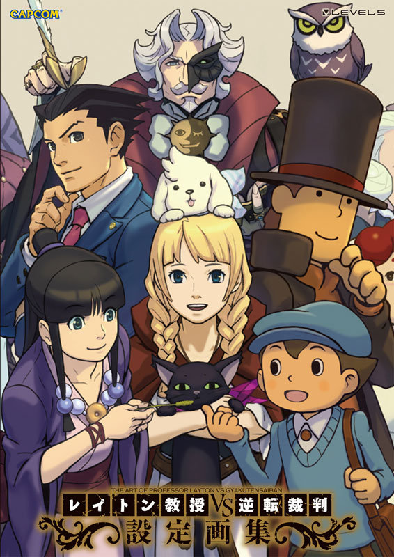 phoenix wright, maya fey, hershel layton, luke triton, espella cantabella, and 3 more (ace attorney and 2 more) drawn by nuri_kazuya