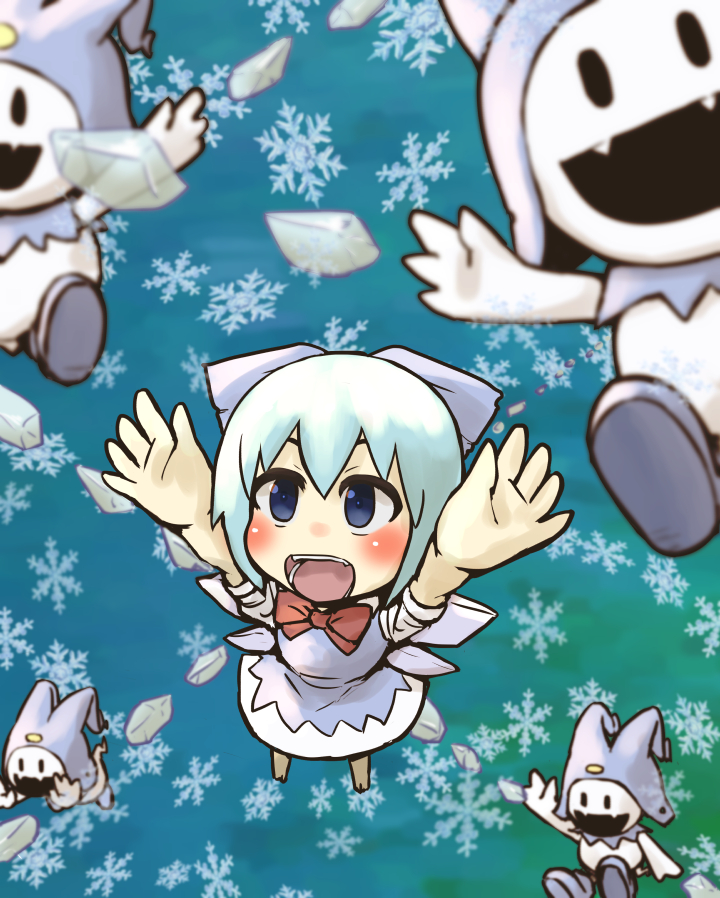 cirno and jack frost (touhou and 1 more) drawn by hanemikakko