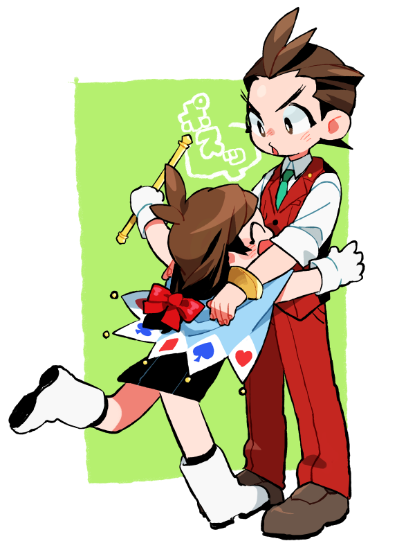 apollo justice and trucy wright (ace attorney) drawn by chanko_neru