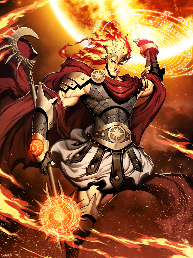 helios (greek mythology and 1 more) drawn by genzoman
