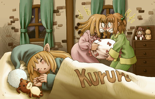cornet espoir, kururu, etoile rosenqueen, and l-kun (marl kingdom and 1 more) drawn by ryoji_(nomura_ryouji)