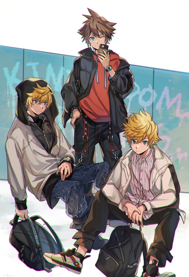 sora, roxas, and ventus (kingdom hearts) drawn by yurichi_(artist)