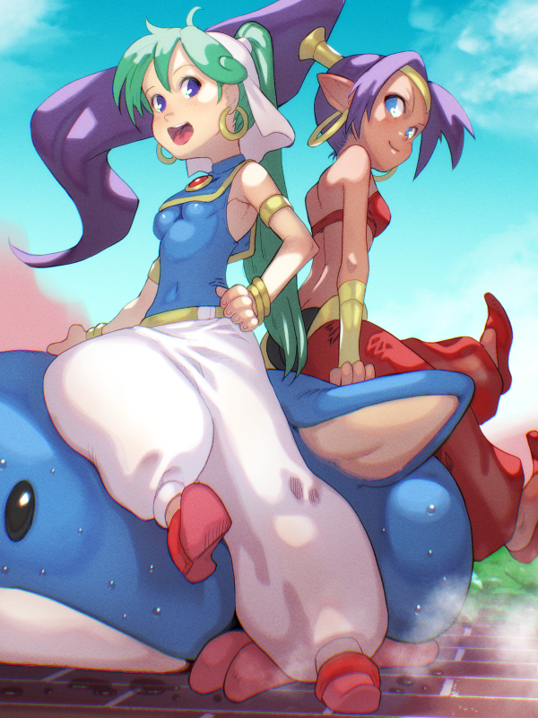 shantae and asha (shantae and 2 more) drawn by soon_(c-u-soon)