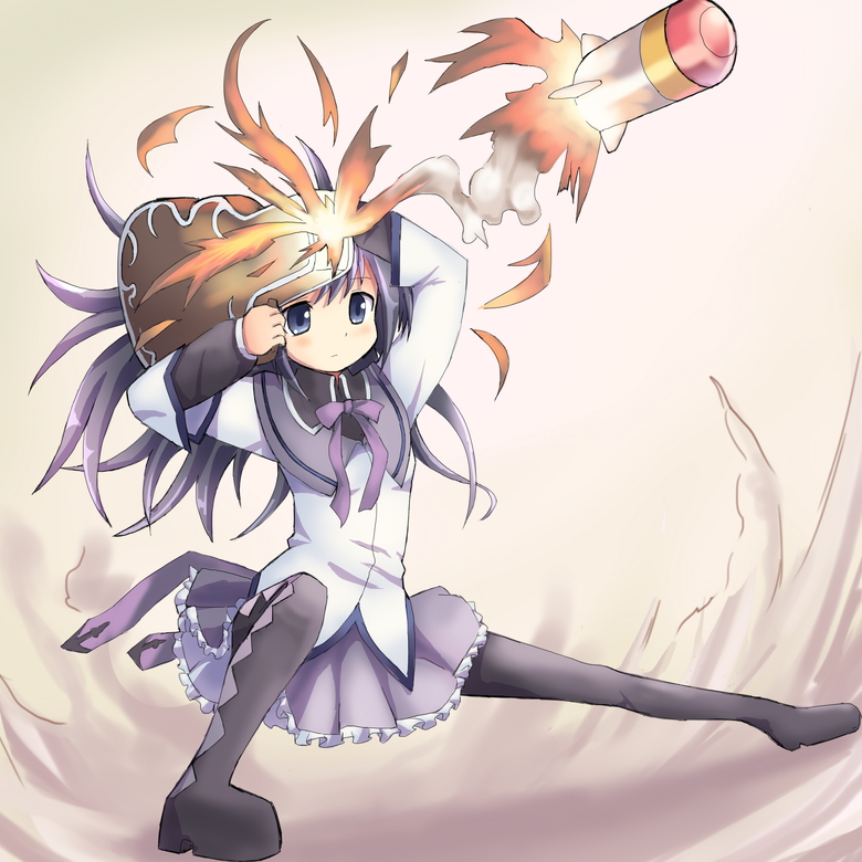 akemi homura (mahou shoujo madoka magica and 1 more) drawn by hakkotsu_shitai