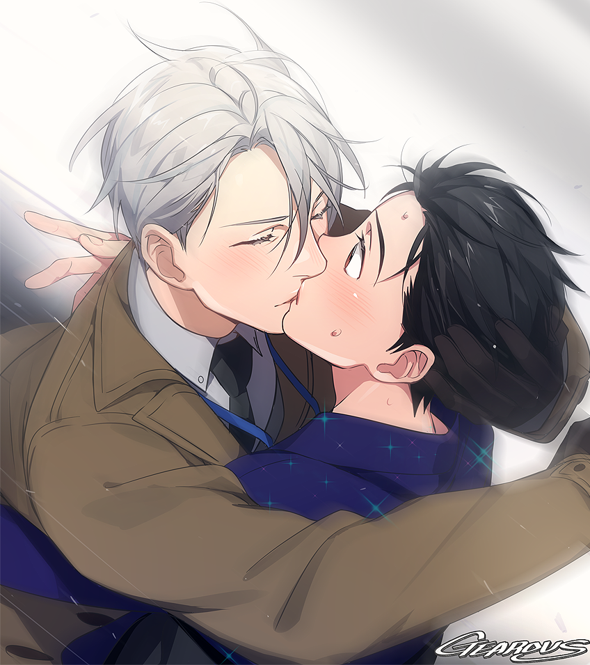 katsuki yuuri and viktor nikiforov (yuri!!! on ice) drawn by gearous