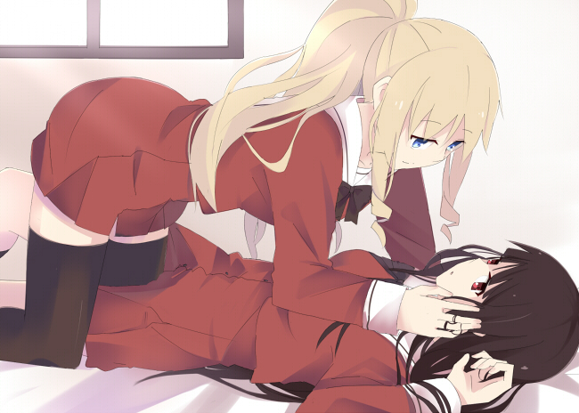 shitogi eris and kirishima shizuku (sono hanabira ni kuchizuke wo) drawn by miya_(miyabi_24)