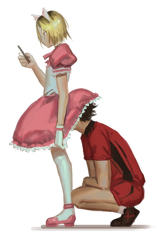 kuroo tetsurou and kozume kenma (haikyuu!!) drawn by penguin_frontier