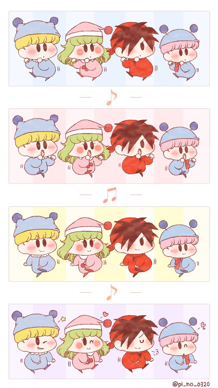 mirumo, rirumu, murumo, and yashichi (mirumo de pon!) drawn by pi_no_0320
