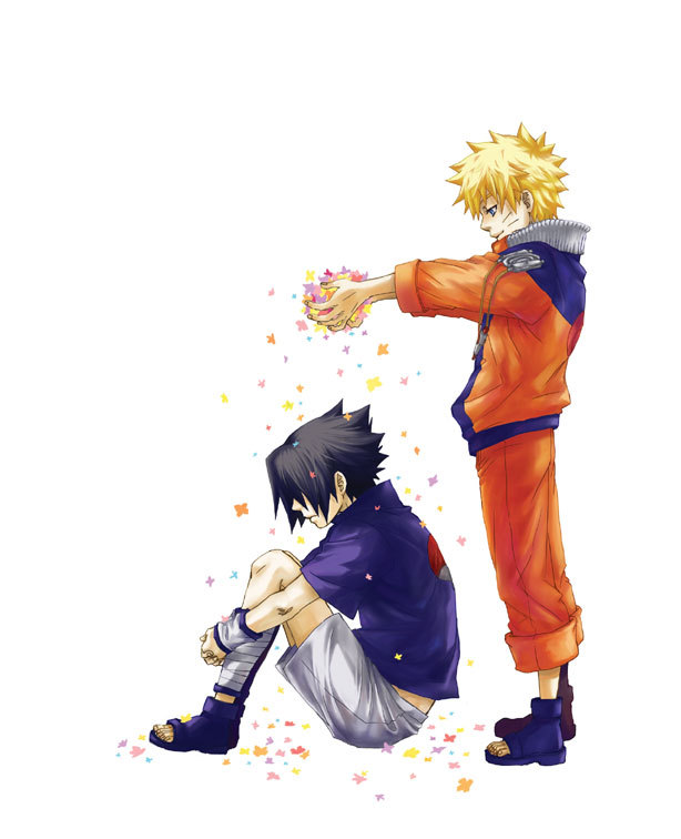 uzumaki naruto and uchiha sasuke (naruto) drawn by oda_(ok3110)