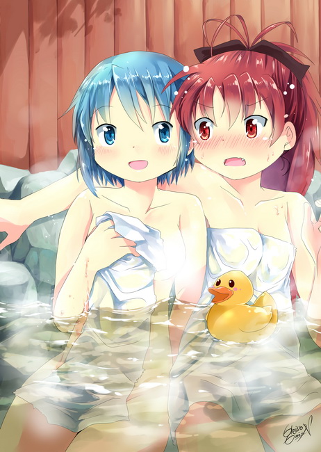 miki sayaka and sakura kyoko (mahou shoujo madoka magica) drawn by gleision_adain