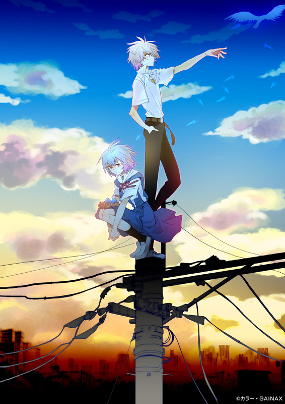 ayanami rei and nagisa kaworu (neon genesis evangelion) drawn by yamada_j-ta
