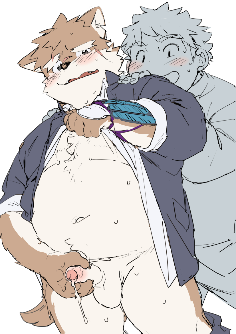 moritaka and protagonist 5 (tokyo afterschool summoners) drawn by bunko_(b_unko_3)