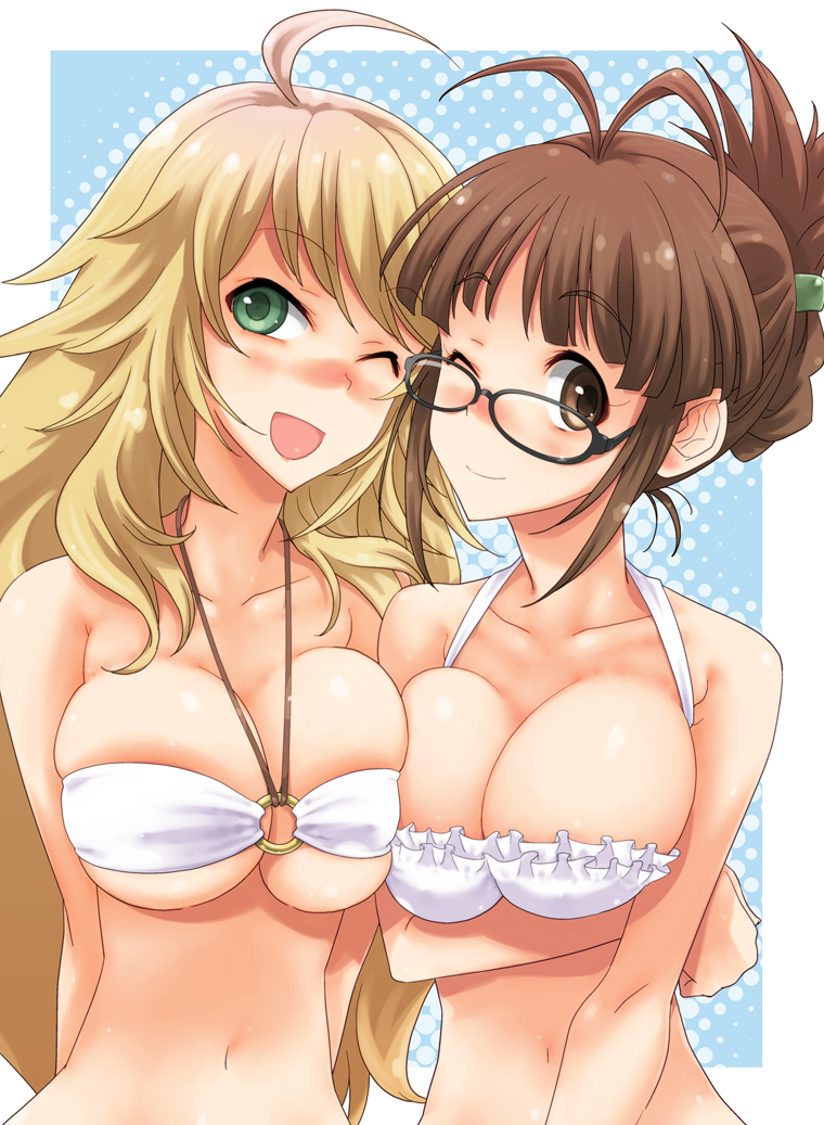 hoshii miki and akizuki ritsuko (idolmaster) drawn by fuyube_rion