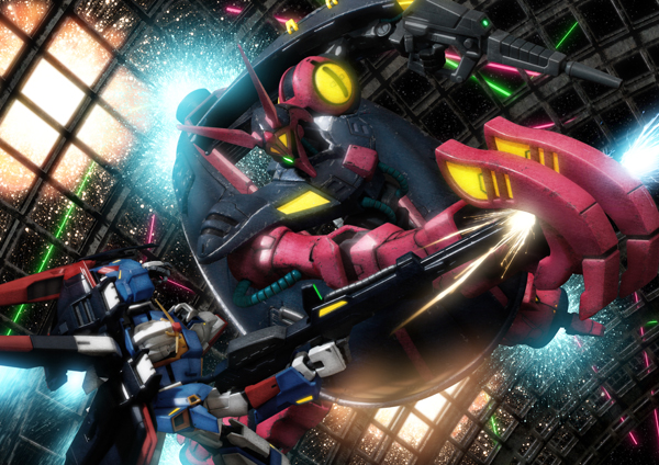 zeta gundam and baund doc (gundam and 1 more) drawn by robographer