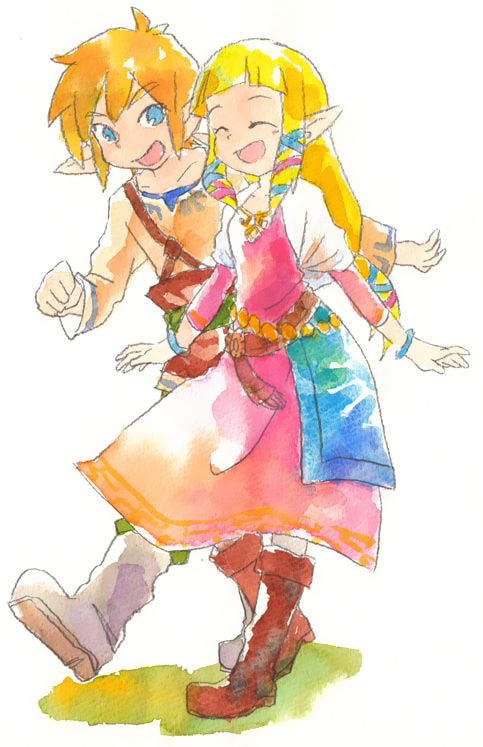 link and princess zelda (the legend of zelda and 1 more)
