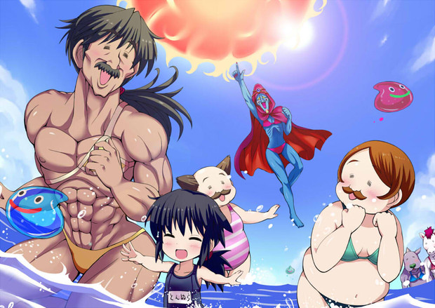 slime, hero, jyami, papas, sancho, and 3 more (dragon quest and 1 more) drawn by givuchoko