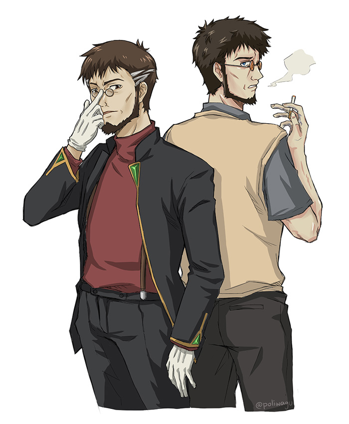 ikari gendou and sawada makoto (neon genesis evangelion and 1 more) drawn by poliwagu