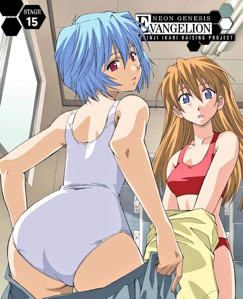 souryuu asuka langley and ayanami rei (neon genesis evangelion and 1 more) drawn by takahashi_osamu