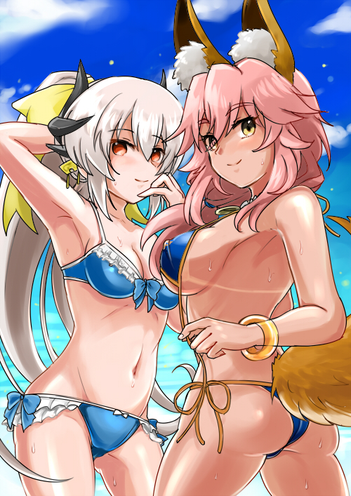 tamamo, kiyohime, and tamamo no mae (fate and 1 more) drawn by yumedama