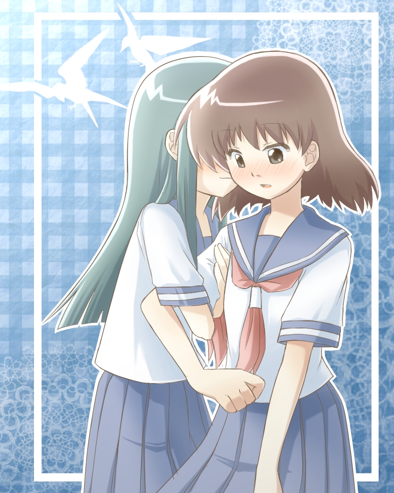 senkouji hagino and wakatake mari (blue drop) drawn by rate_rapiku
