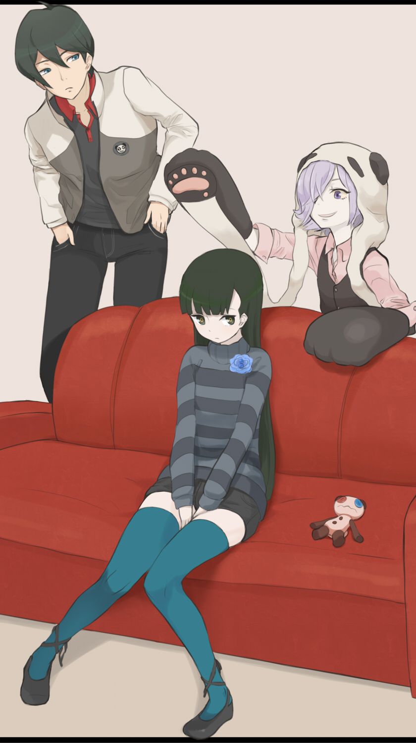 sasa kazamori, inga, and yuuki shinjuurou (un-go) drawn by tarayama