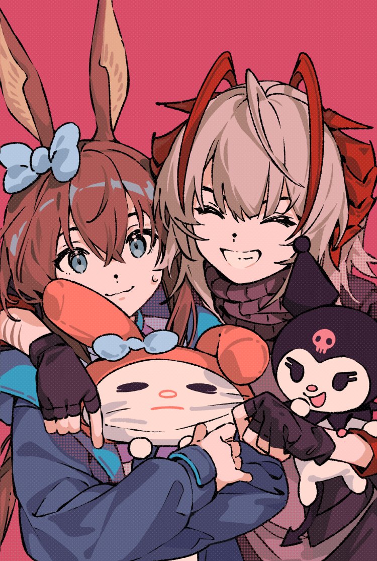amiya, w, my melody, and kuromi (arknights and 2 more) drawn by favilia