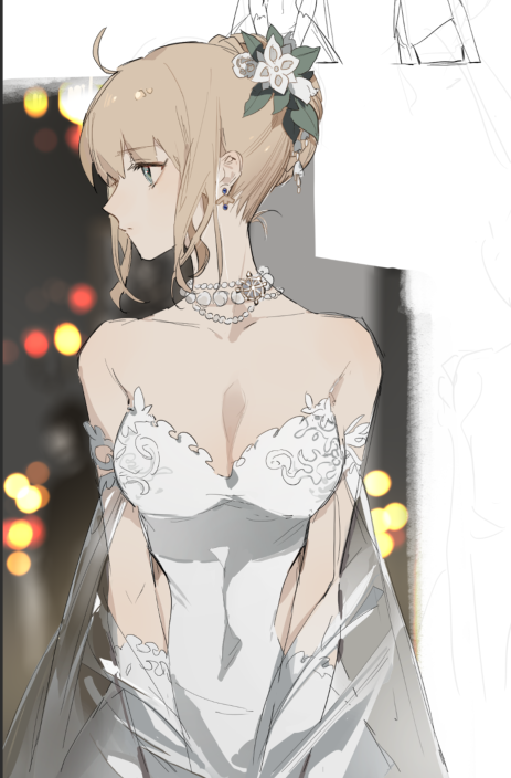 artoria pendragon and saber (fate and 1 more) drawn by zhibuji_loom