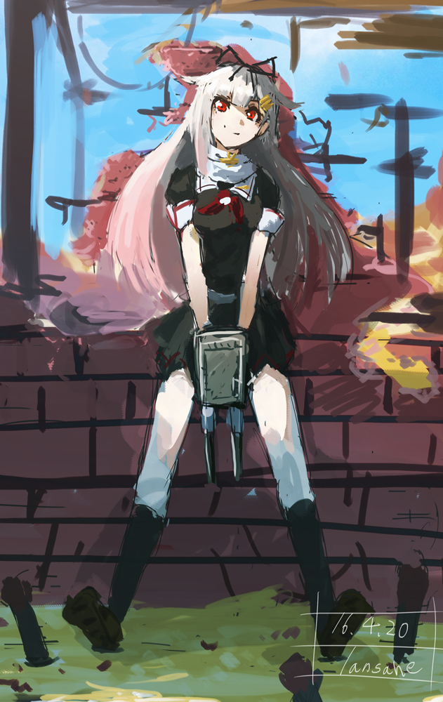 yuudachi and yuudachi kai ni (kantai collection) drawn by lansane