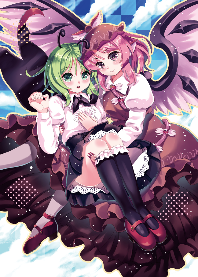 mystia lorelei and wriggle nightbug (touhou) drawn by gorota