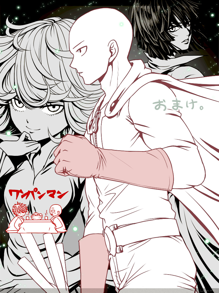 tatsumaki, fubuki, saitama, and genos (one-punch man) drawn by hagawa_r