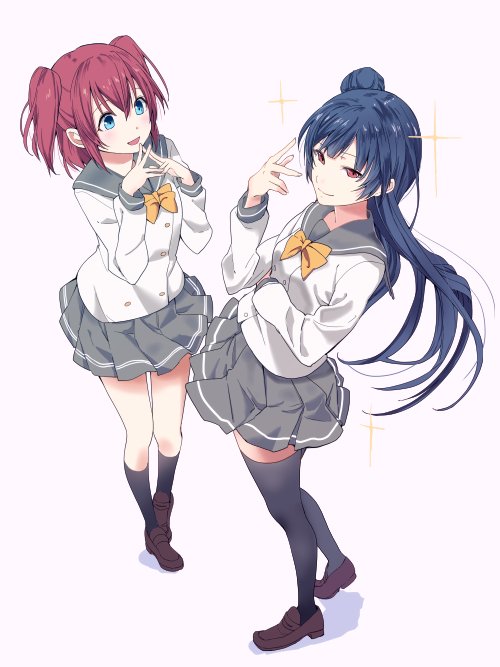 tsushima yoshiko and kurosawa ruby (love live! and 1 more) drawn by sen'yuu_yuuji