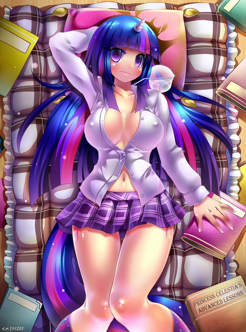 twilight sparkle (my little pony and 1 more) drawn by emperpep